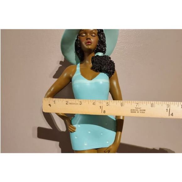 RETRO MIAMI BEACH BATHING BEAUTY AFRICAN AMERICAN FIGURINES 23" TALL - Picture 14 of 14